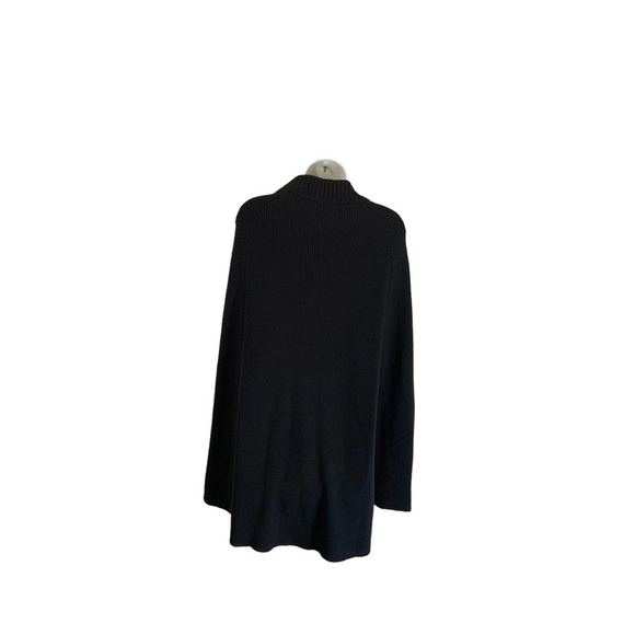 G.I.L.I. Black Snap Closure Mock Neck Cotton Blend Poncho Size XL #1314 - Picture 4 of 6